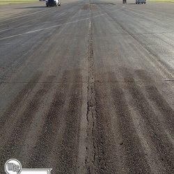Runway prior to microfill. The centerline crack was more than 800 meters in length
