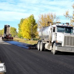 West-Can completed more than 110KM of seal coat on top of grader laid asphalt patches. Both services were provided by West-Can