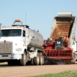 Placing graded aggregate on a low volume county roadway