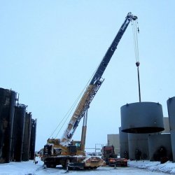Building storage tanks for trans loading operations
