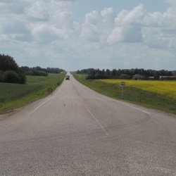Prior to a fog coat being applied. This roadway was oxidized and beginning to experience minor raveling. A fog seal was the right solution at the right time